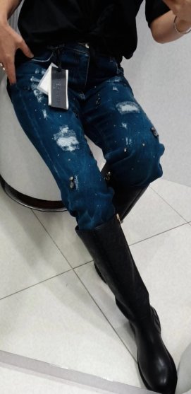 Jeansy kameňové zn. Rinascimento - modré