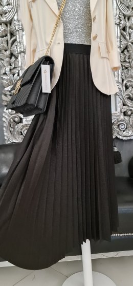 Sukňa plisovaná jemné trblietka - čierna