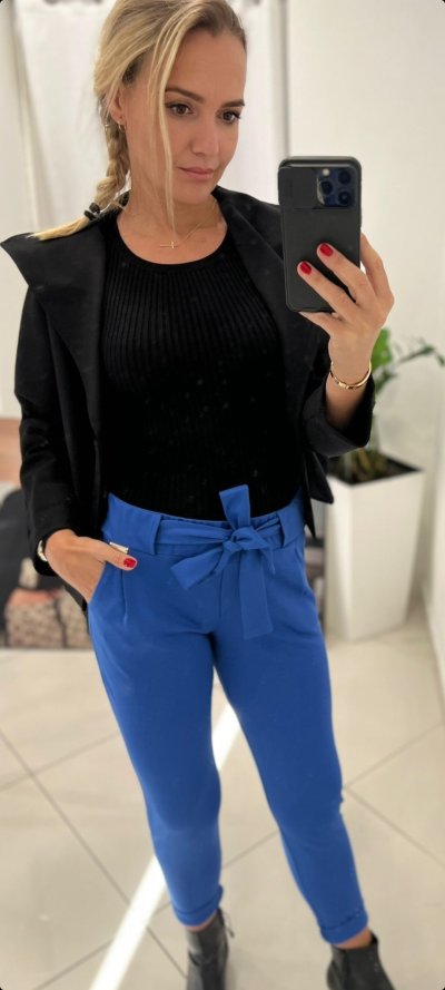 Nohavice s mašľou - modré