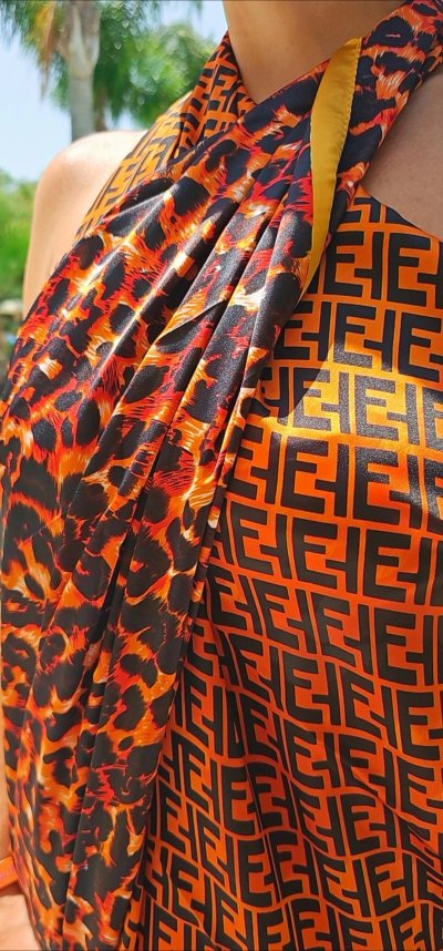 Šatka ARANCIA - oranžová gepard