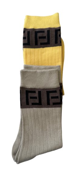 Ponožky luxury - žlté, hnedé