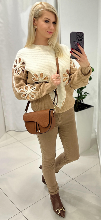Jeansy CHERRY push up - beige
