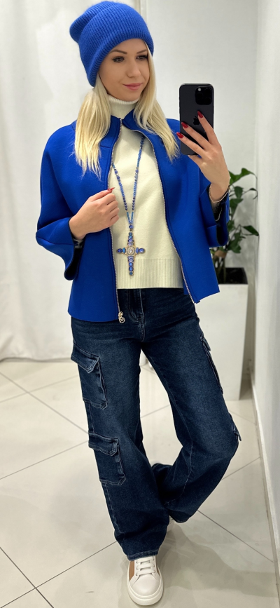 Jeansy DAHLIA - tm. modré