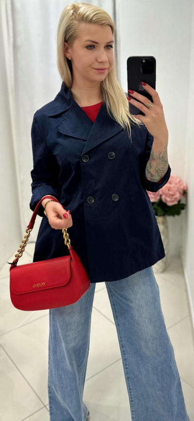 Trenchcoat DOROTHEA - tm. modrý