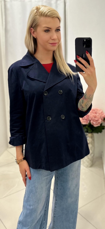 Trenchcoat DOROTHEA - tm. modrý