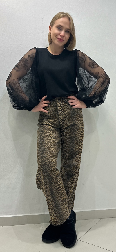 Jeansy NATALIE - leopard