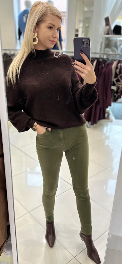 Jeansy STENLEY - oliv. zelená