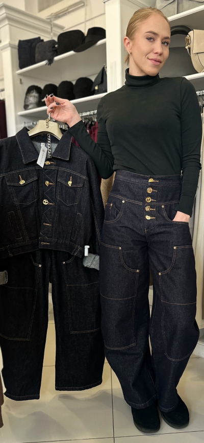 Jeansy SCHIAPARELLI - tm. modré