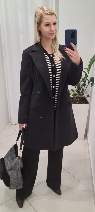 Kabát GENEVA zn. RINASCIMENTO - čierny