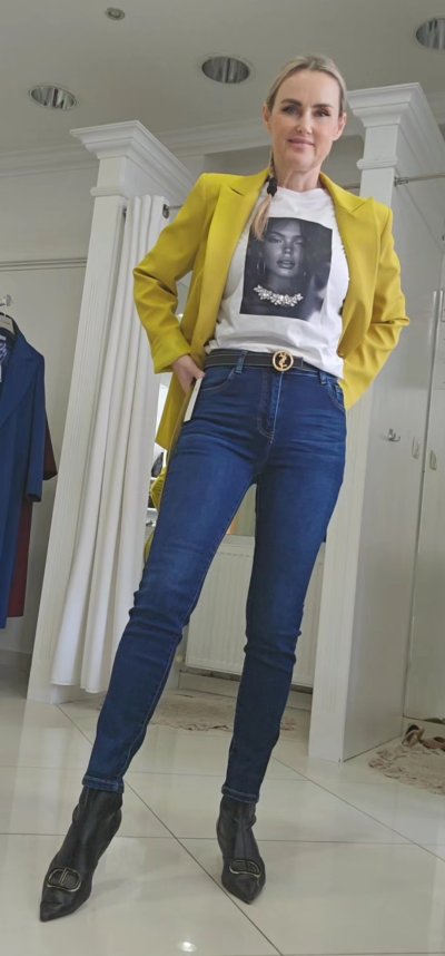 Jeansy AMALFI slim fit - modré
