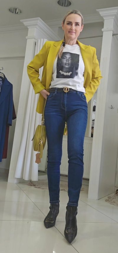 Jeansy AMALFI slim fit - modré