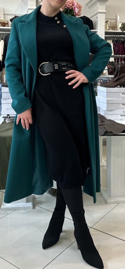 Kabát TEOVI zn. RINASCIMENTO - smaragdový