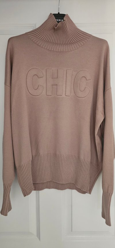 Pulover CHIC - bledo hnedý
