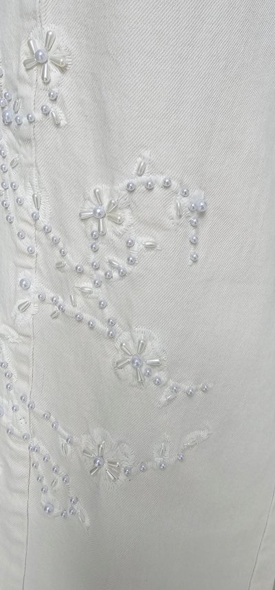 Jeansy Pearls - bežové