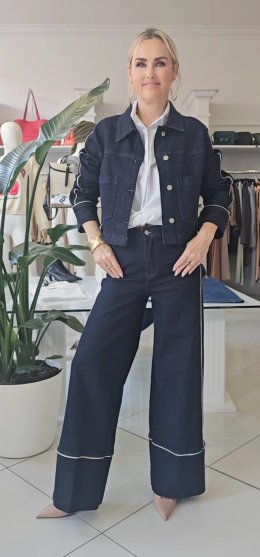 Komplet  KATE DENIM - tm.modrá
