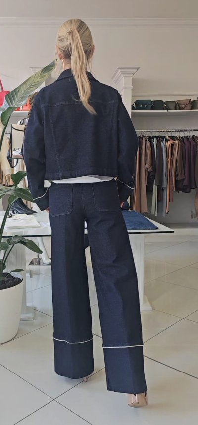 Komplet  KATE DENIM - tm.modrá