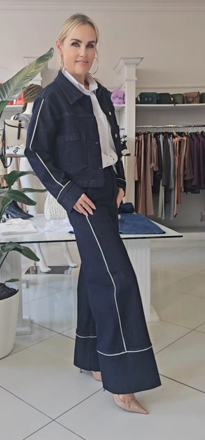 Komplet  KATE DENIM - tm.modrá