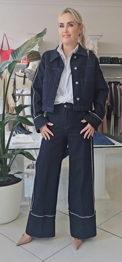 Komplet  KATE DENIM - tm.modrá