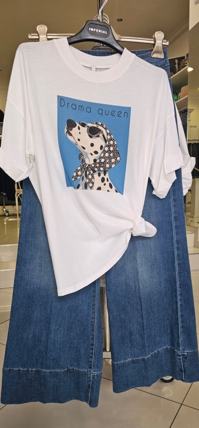 Tričko DOG zn. IMPERIAL - biele s modrým