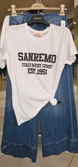 Tričko SANREMO zn. KONTATTO - biele s čiernou potlačou