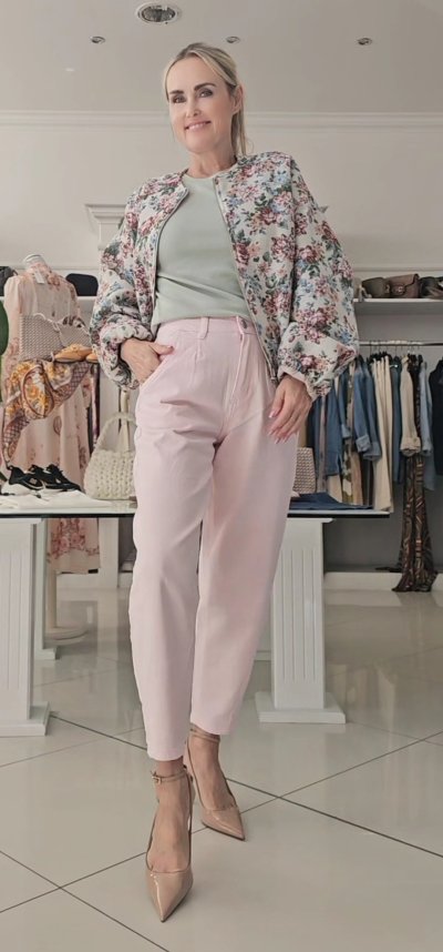 Jeansy CAMELIA - bledo ružové