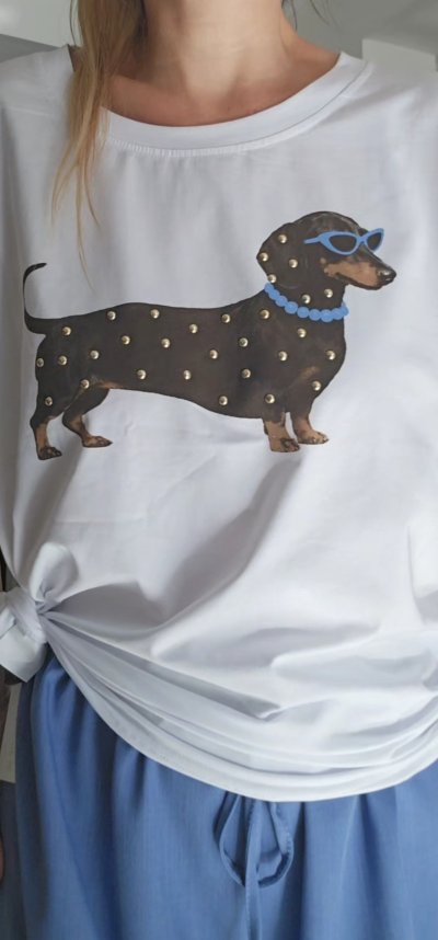 Tričko DOGY - modrý obojok