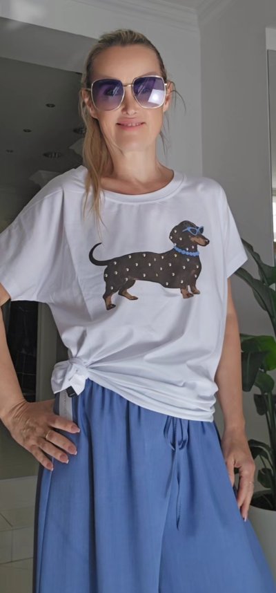 Tričko DOGY - modrý obojok
