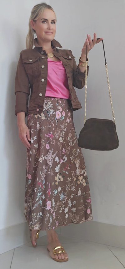 Bunda jeansova DARA - hnedá