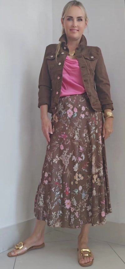 Bunda jeansova DARA - hnedá